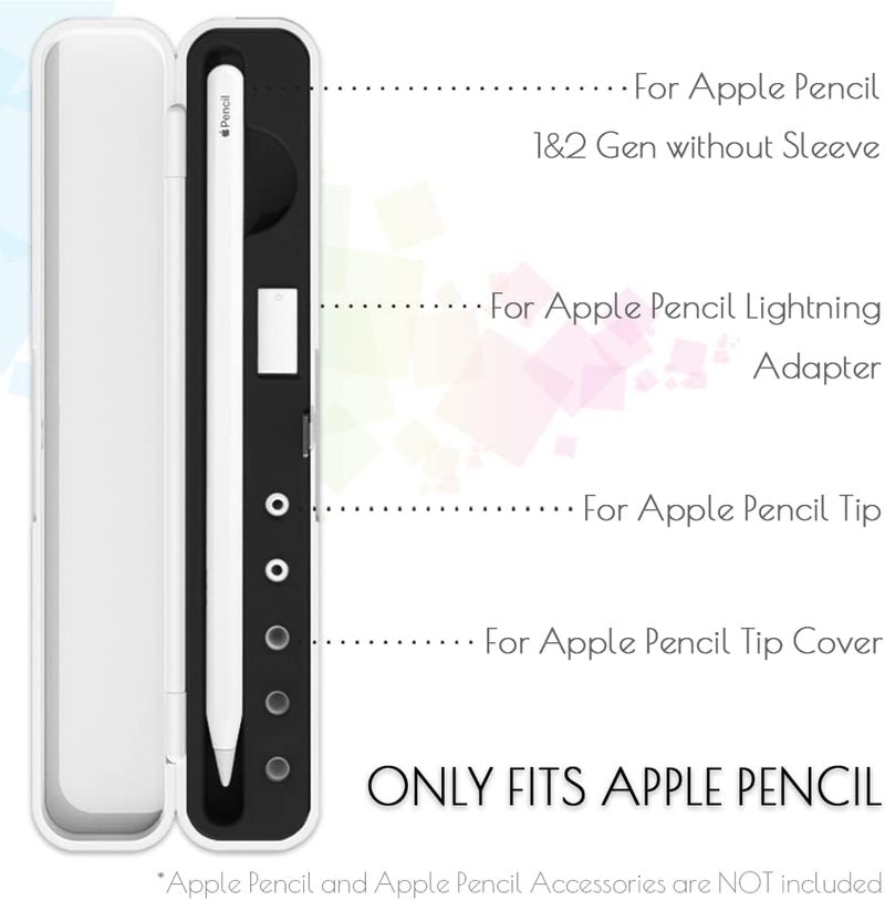 Meowster Carrying Case for Apple Pencil 2nd Gen and 1st Generation - Storage Box with Lid - Pen Protective Case for iPad Pencil - Holder Accessories - Shock-Absorption (Black) - Image 2